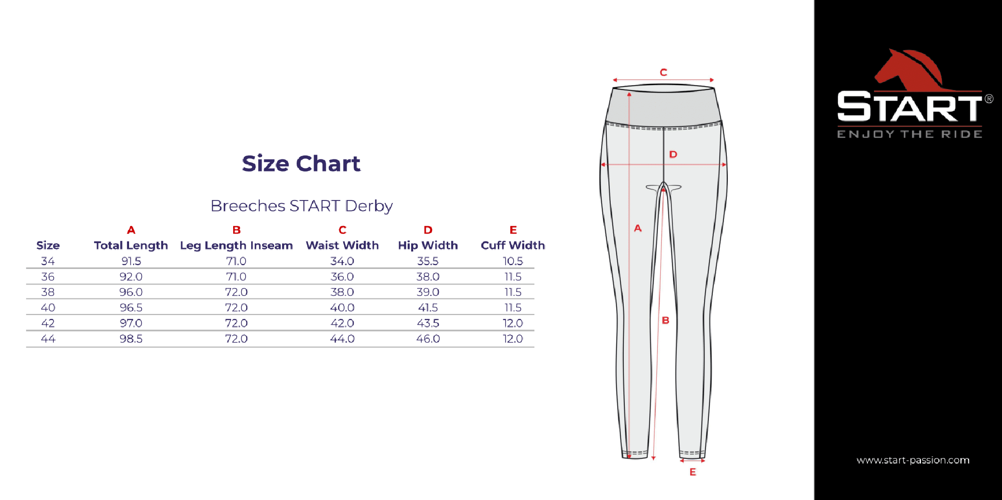 Bryczesy damskie jeździeckie "Derby" czarne Start