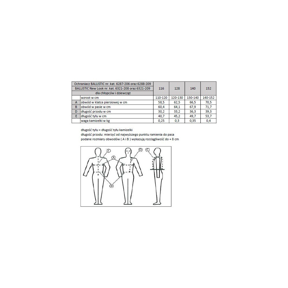 Dziecięca Kamizelka Ochronna Ballistic Junior New Look Lime Komperdell