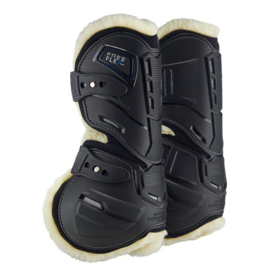 Ochraniacze Skokowe z Futrem Ochraniacze Hybrid Tendon Boots Fleece Przednie Czarne Stubben