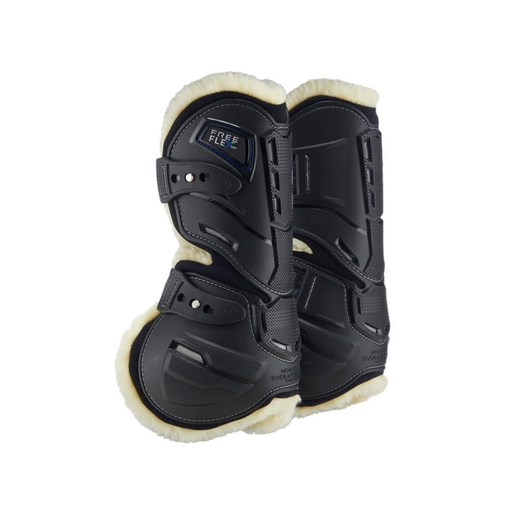 Ochraniacze Skokowe z Futrem Ochraniacze Hybrid Tendon Boots Fleece Przednie Czarne Stubben