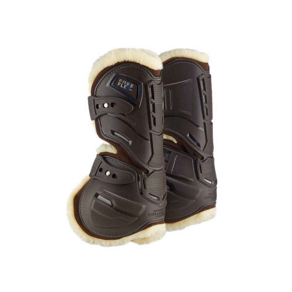 Ochraniacze Skokowe z Futrem Hybrid Tendon Boots Fleece Przednie Brązowe Stubben