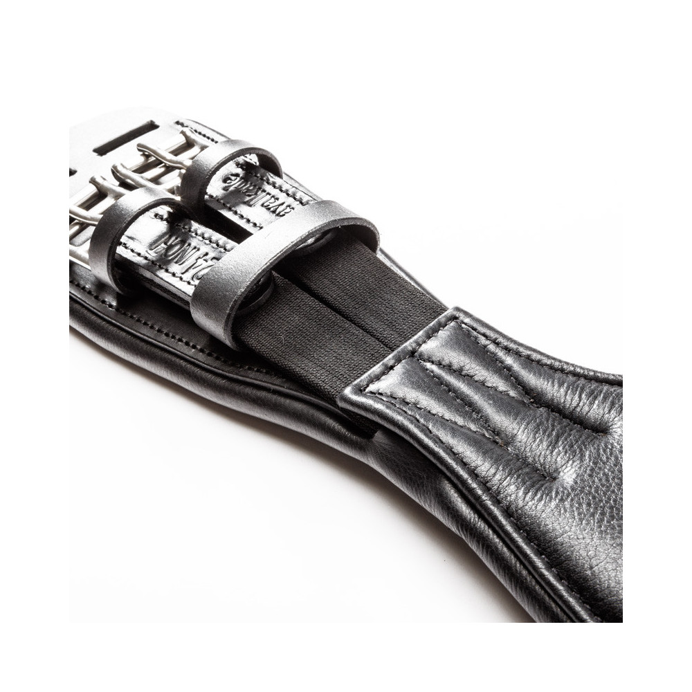 Popręg Ujeżdżeniowy Ze Skóry Olejowanej z Gumami Casper Czarny Kavalkade