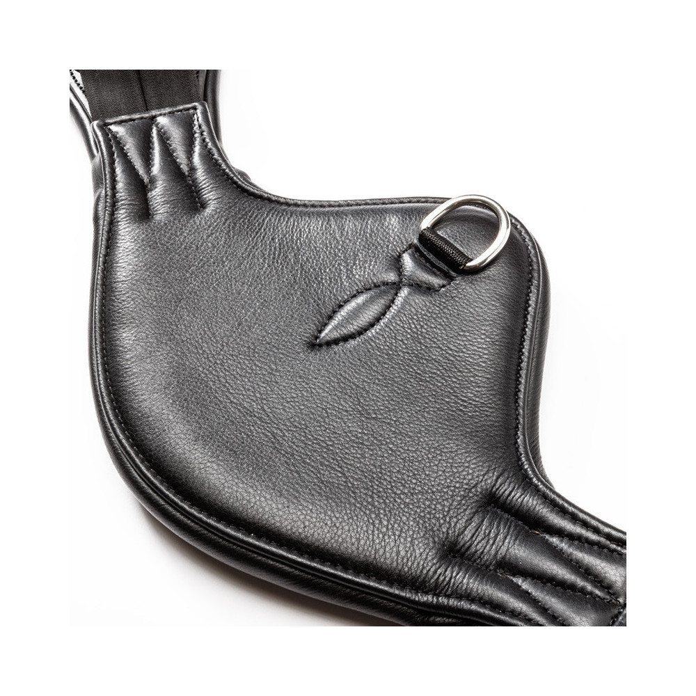 Popręg Ujeżdżeniowy Ze Skóry Olejowanej z Gumami Casper Czarny Kavalkade