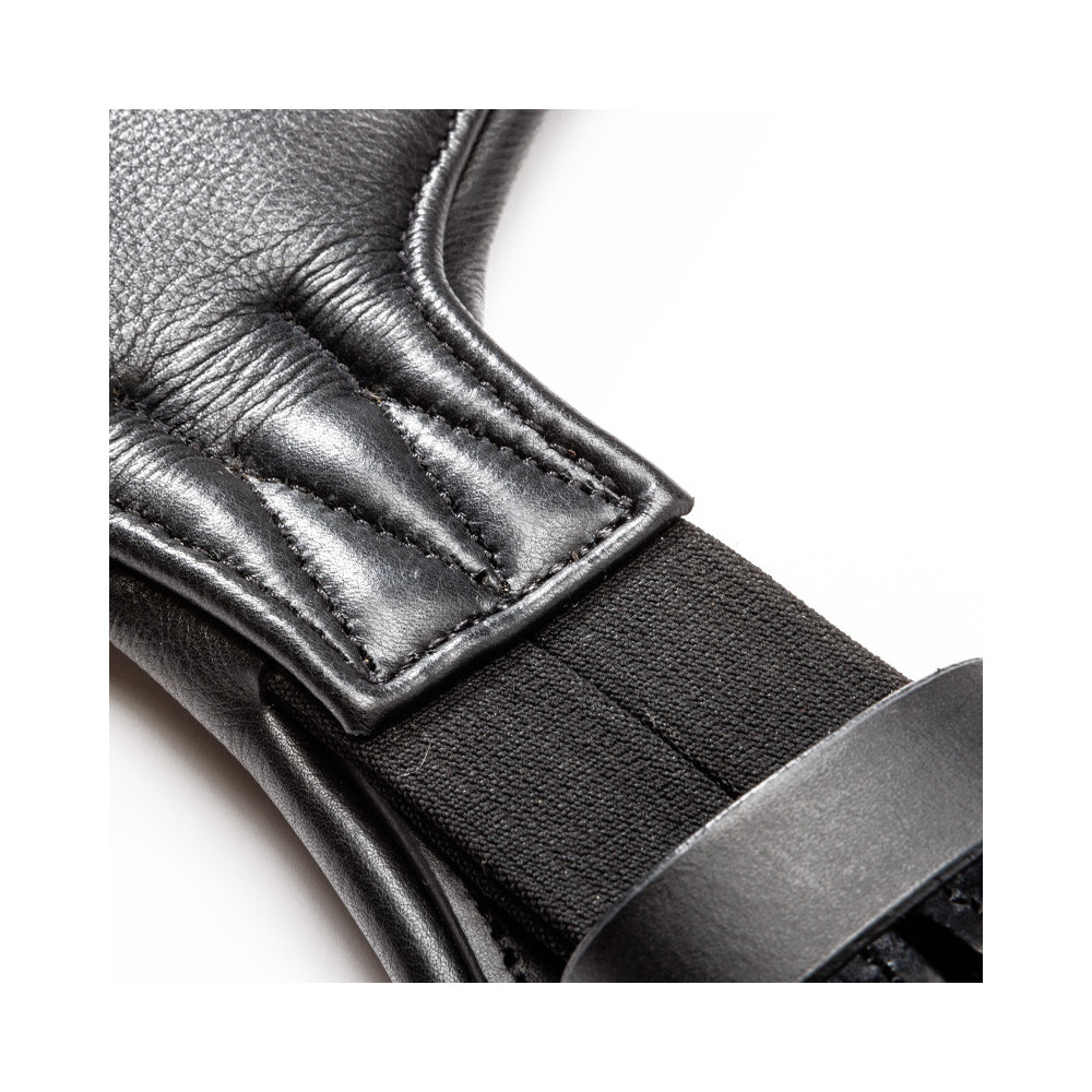 Popręg Ujeżdżeniowy Ze Skóry Olejowanej z Gumami Casper Czarny Kavalkade