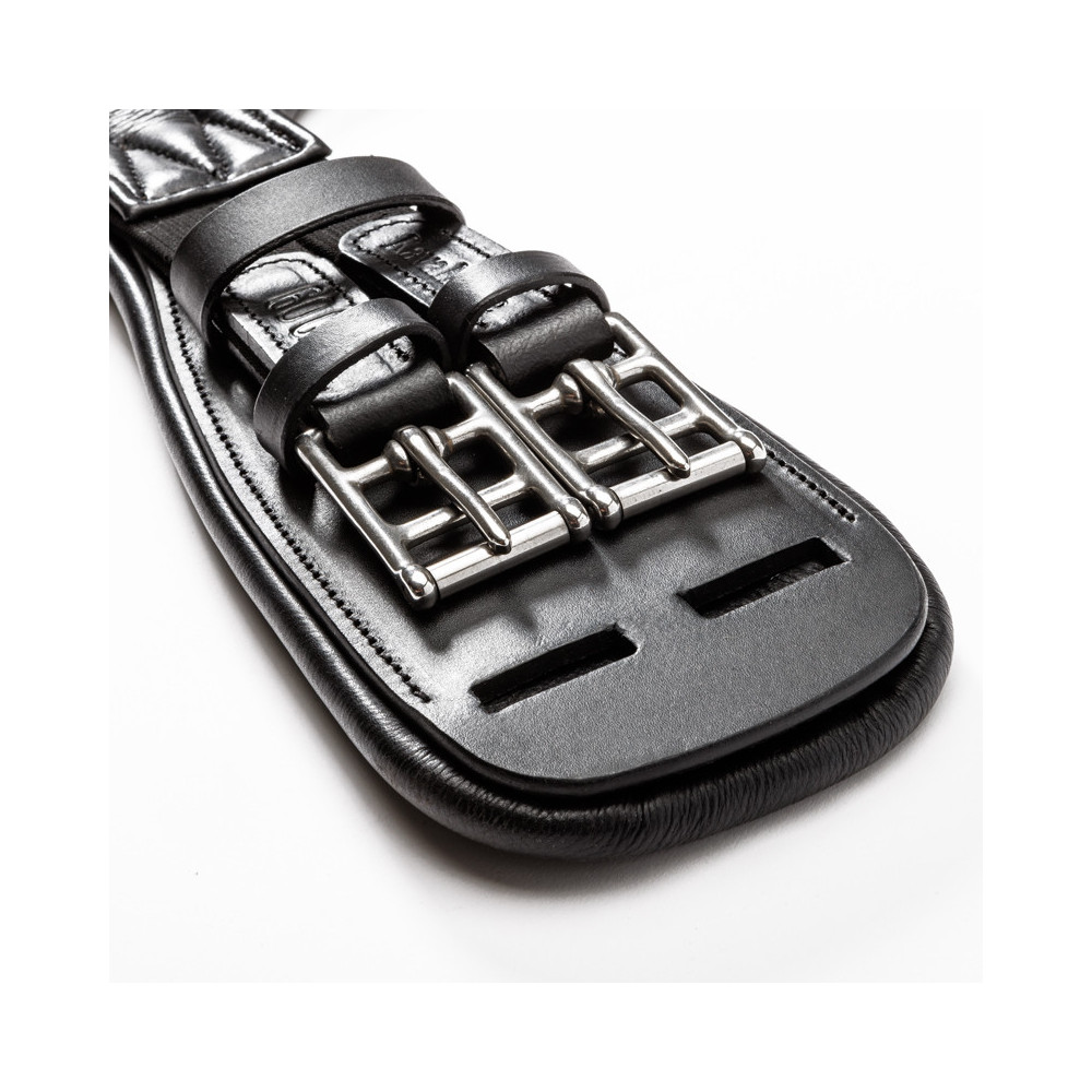 Popręg Ujeżdżeniowy Ze Skóry Olejowanej z Gumami Casper Czarny Kavalkade