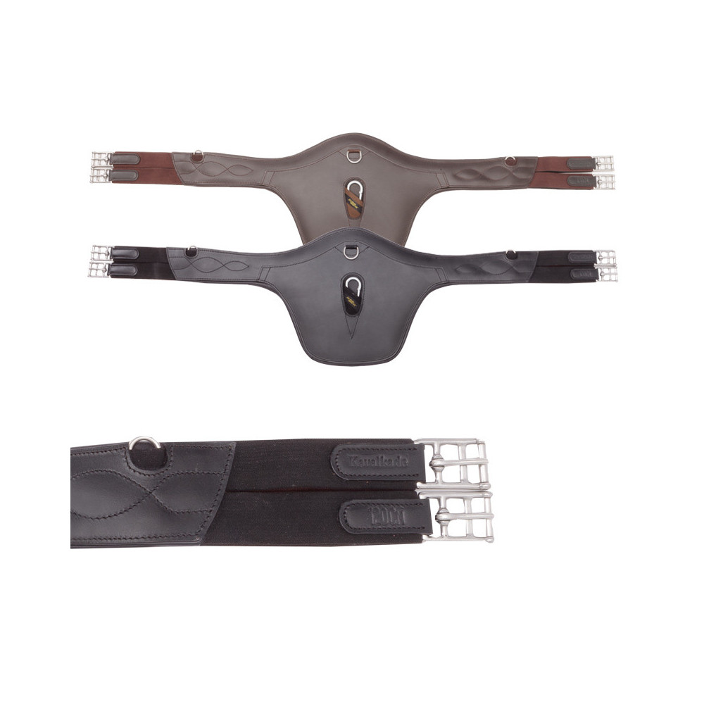 Popręg z Fartuchem Z Gumami Standard Czarny Kavalkade