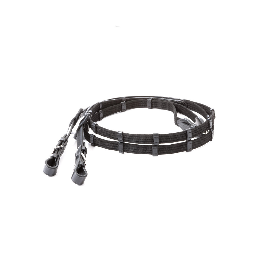 Wodze Parciane Double Ridges 20mm Czarne Kavalkade Wodze Parciane Double Ridges 20mm Czarne Kavalkade