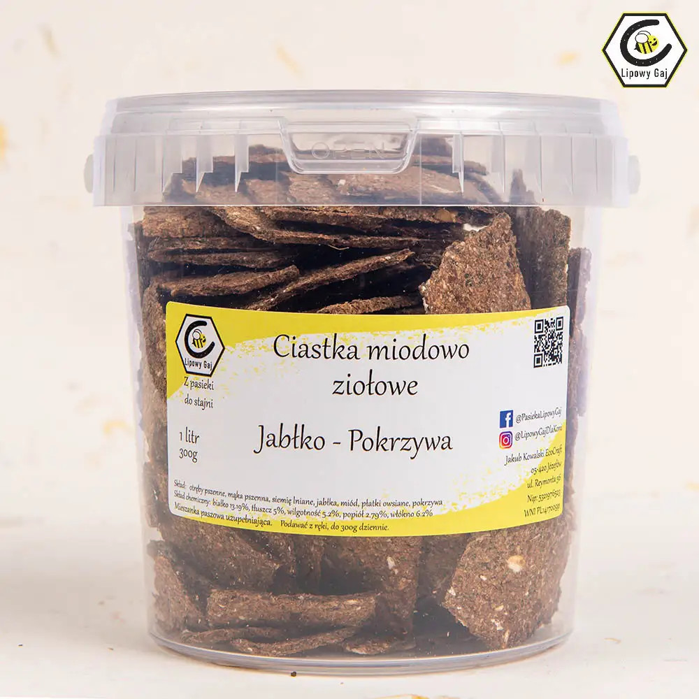 Ciastka Miodowo Ziołowe – Jabłko Pokrzywa Lipowy Gaj Ciastka Miodowo Ziołowe – Jabłko Pokrzywa Lipowy Gaj