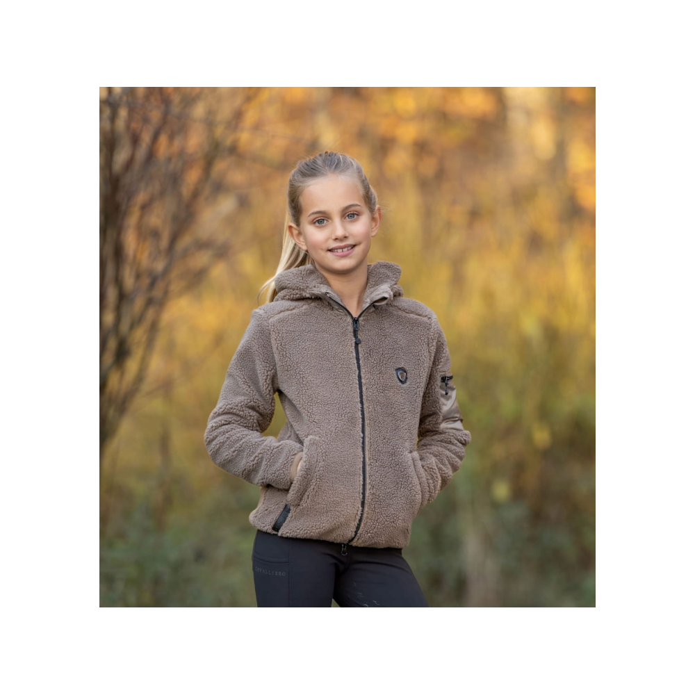 Dziecięca Bluza z Kapturem A/W 2024 Taupe Covalliero Dziecięca Bluza z Kapturem A/W 2024 Taupe Covalliero