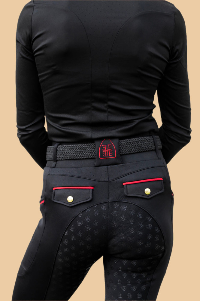 Bryczesy jeździeckie damskie "Cannes" czarne Equine Epoque