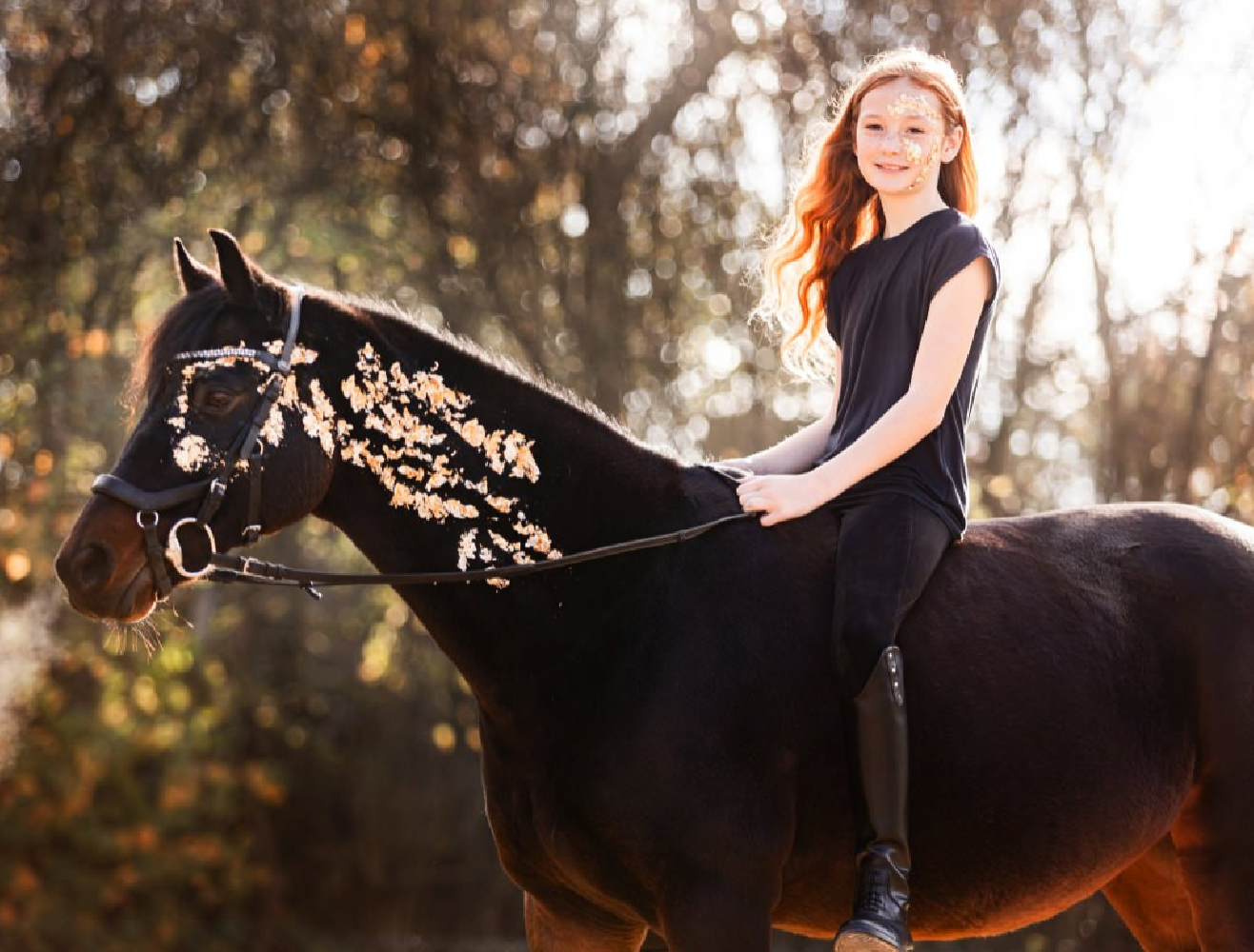 Oficerki Jeździeckie Młodzieżowe Nova Kids Fun Glitter Czarne Suedwind