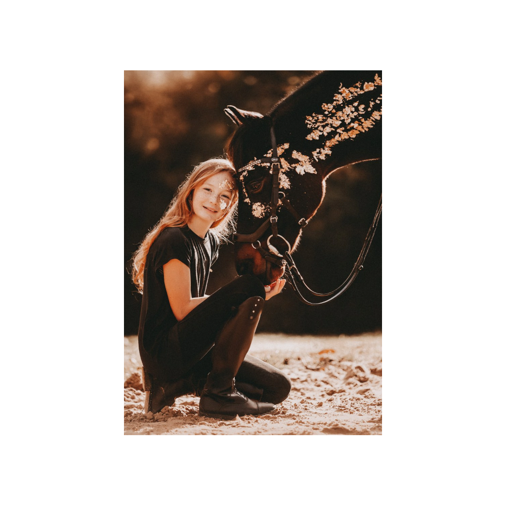 Oficerki Jeździeckie Młodzieżowe Nova Kids Fun Glitter Czarne Suedwind