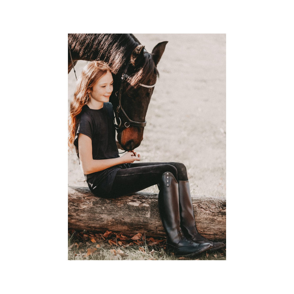 Oficerki Jeździeckie Młodzieżowe Nova Kids Fun Glitter Czarne Suedwind