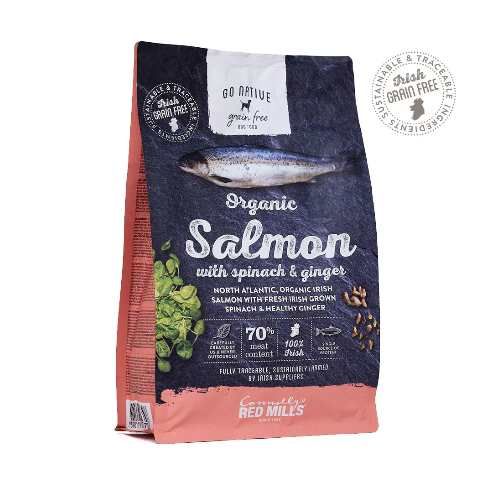 Karma dla psa z łososiem, szpinakiem i imbirem Go Native