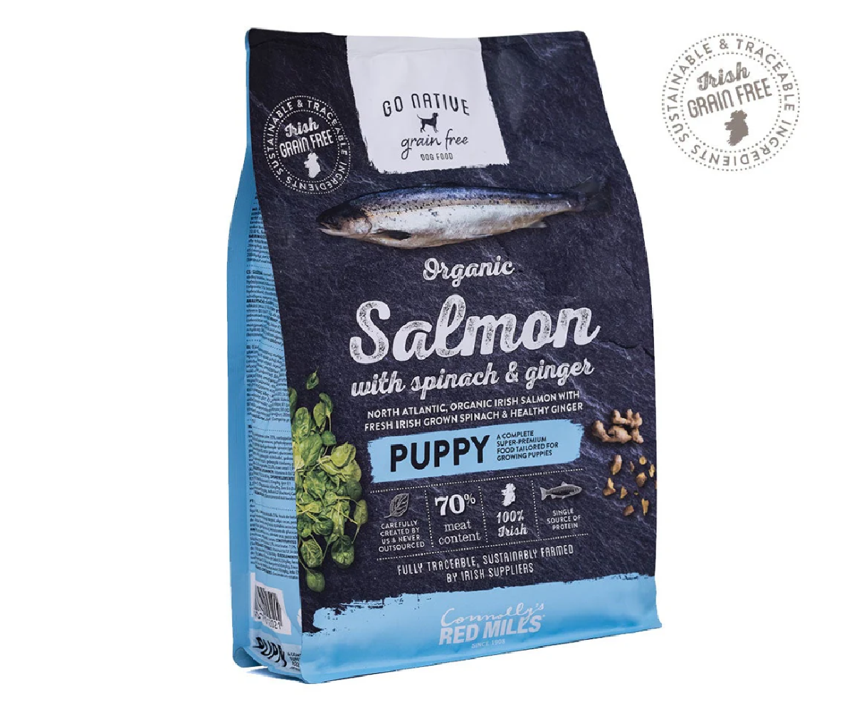 Karma dla szczeniąt z łososiem, szpinakiem i imbirem 4kg Go Native