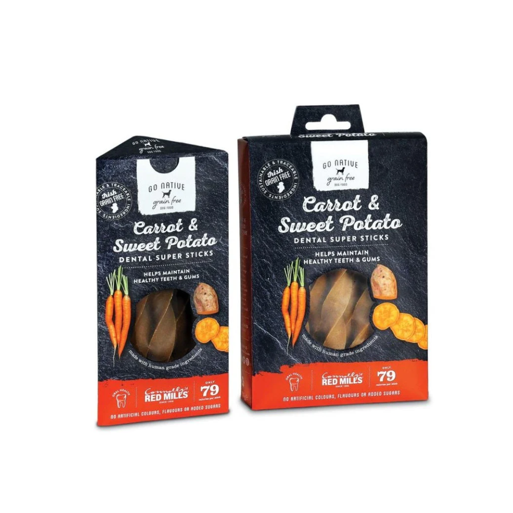 Gryzak Dental Super Sticks z marchewką i batatem Go Native