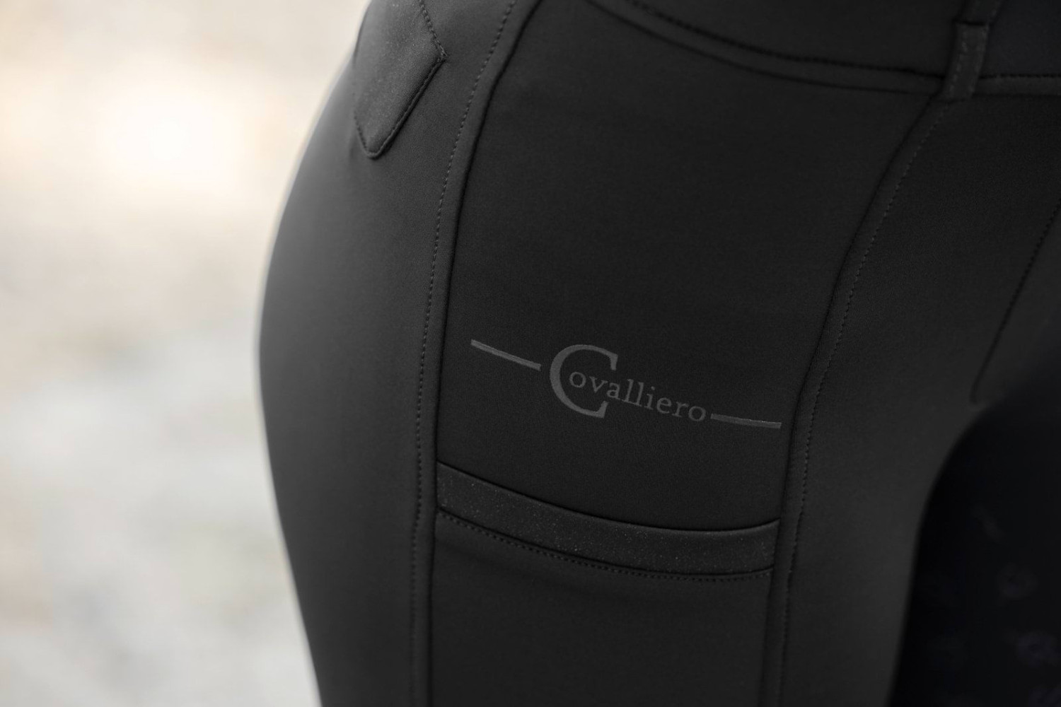 Legginsy jeździeckie "High Waist" Czarne Covalliero