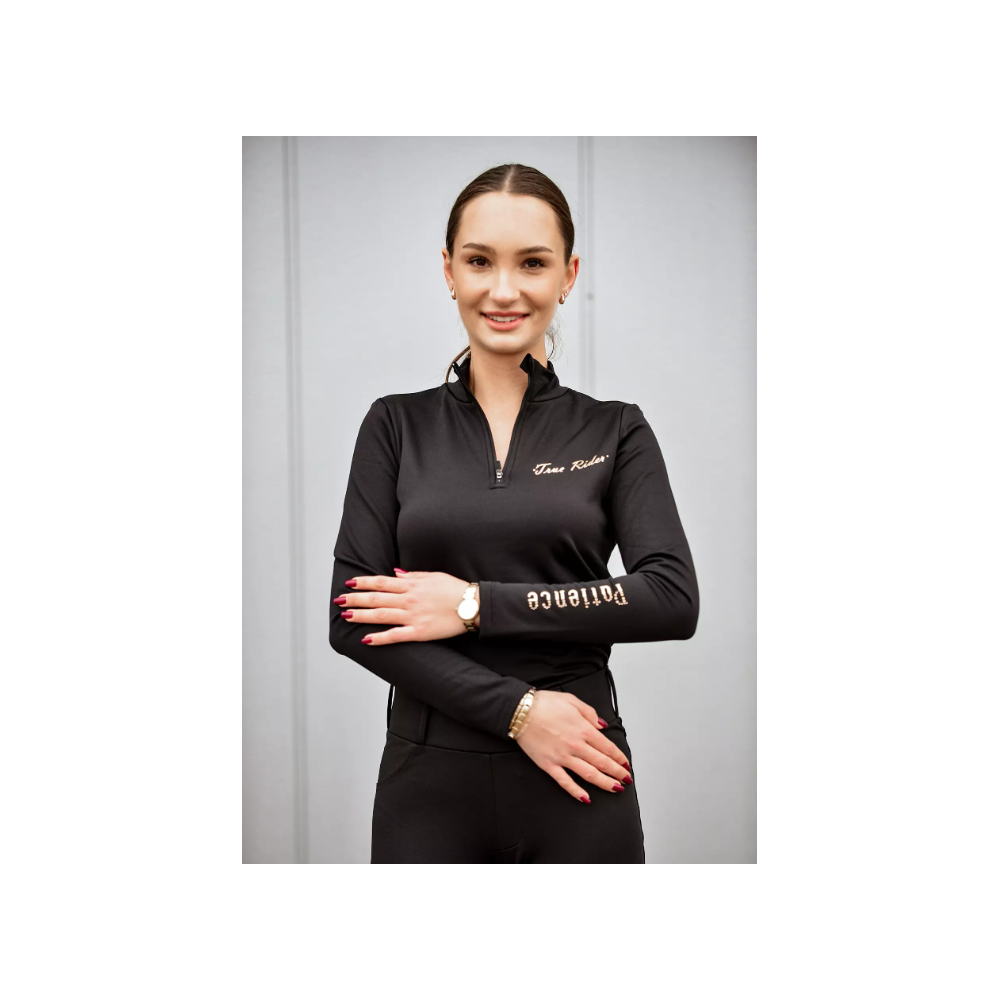 Jeździecki golf termiczny "Patience" Black&Gold TrueRider Jeździecki golf termiczny "Patience" Black&Gold TrueRider