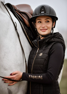 Jeździecki golf termiczny "Patience" Black&Gold TrueRider