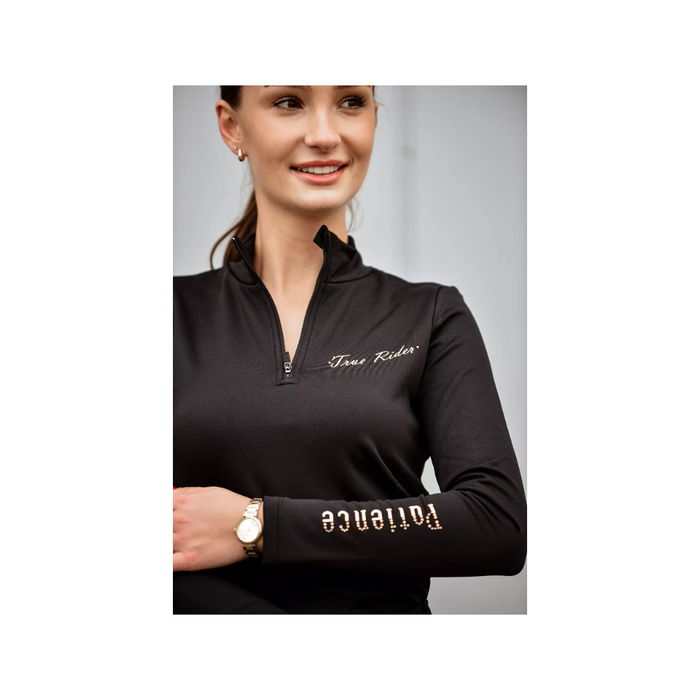 Jeździecki golf termiczny "Patience" Black&Gold TrueRider