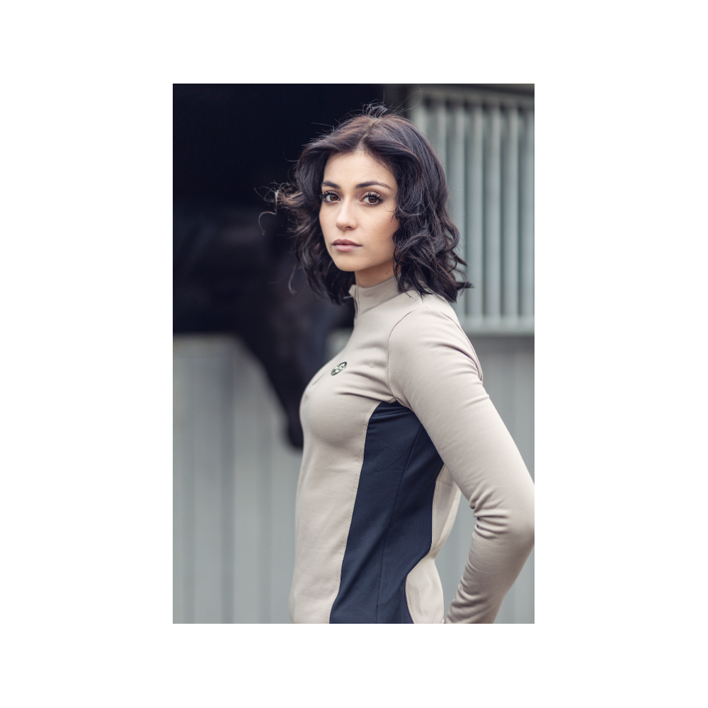 Jeździecki golf termiczny "Classic" Szampański TrueRider