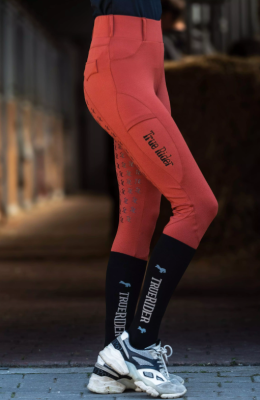 Ocieplane legginsy jeździeckie "Marta Winter" Ceglany TrueRider