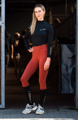 Ocieplane legginsy jeździeckie "Marta Winter" Ceglany TrueRider