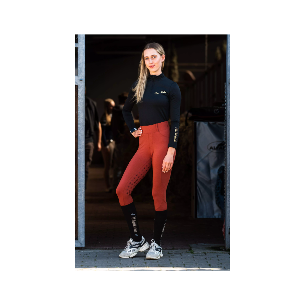 Ocieplane legginsy jeździeckie "Marta Winter" Ceglany TrueRider