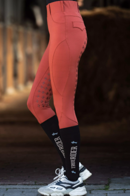 Ocieplane legginsy jeździeckie "Marta Winter" Ceglany TrueRider