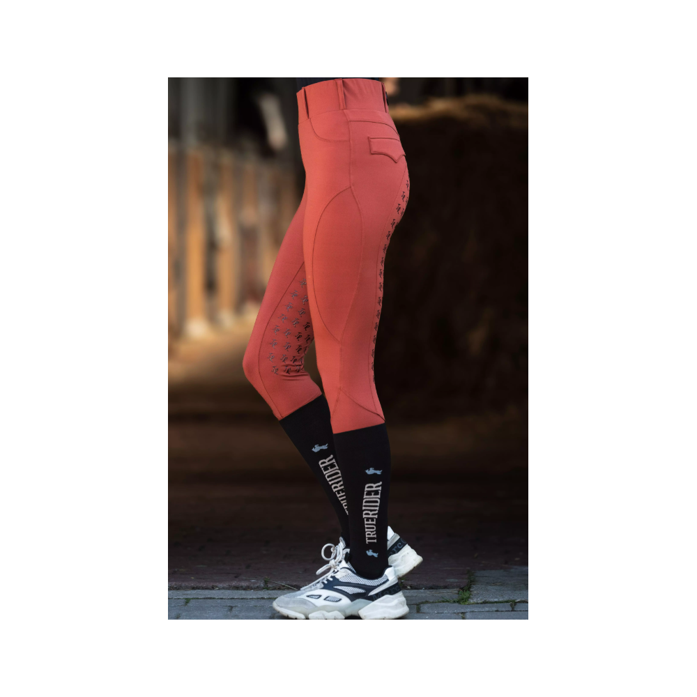 Ocieplane legginsy jeździeckie "Marta Winter" Ceglany TrueRider