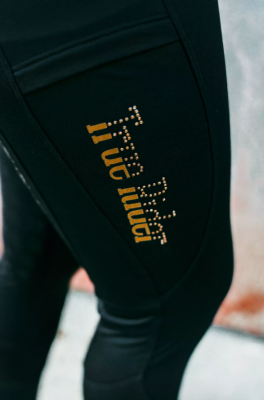 Ocieplane legginsy jeździeckie "Marta Winter" Black&Gold TrueRider