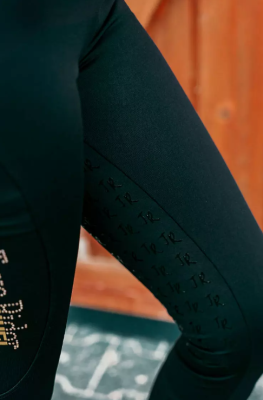 Ocieplane legginsy jeździeckie "Marta Winter" Black&Gold TrueRider