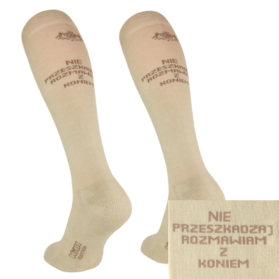 Podkolanówki jeździeckie "Hay There! Nie przeszkadzaj" Beżowy Comodo