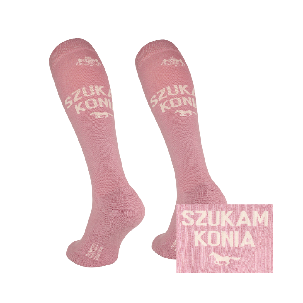 Podkolanówki jeździeckie "Hay There! Szukam konia" Rose Comodo Podkolanówki jeździeckie "Hay There! Szukam konia" Rose Comodo