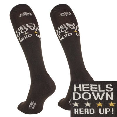 Podkolanówki jeździeckie "Hay There!" Heels down" Brązowy Comodo