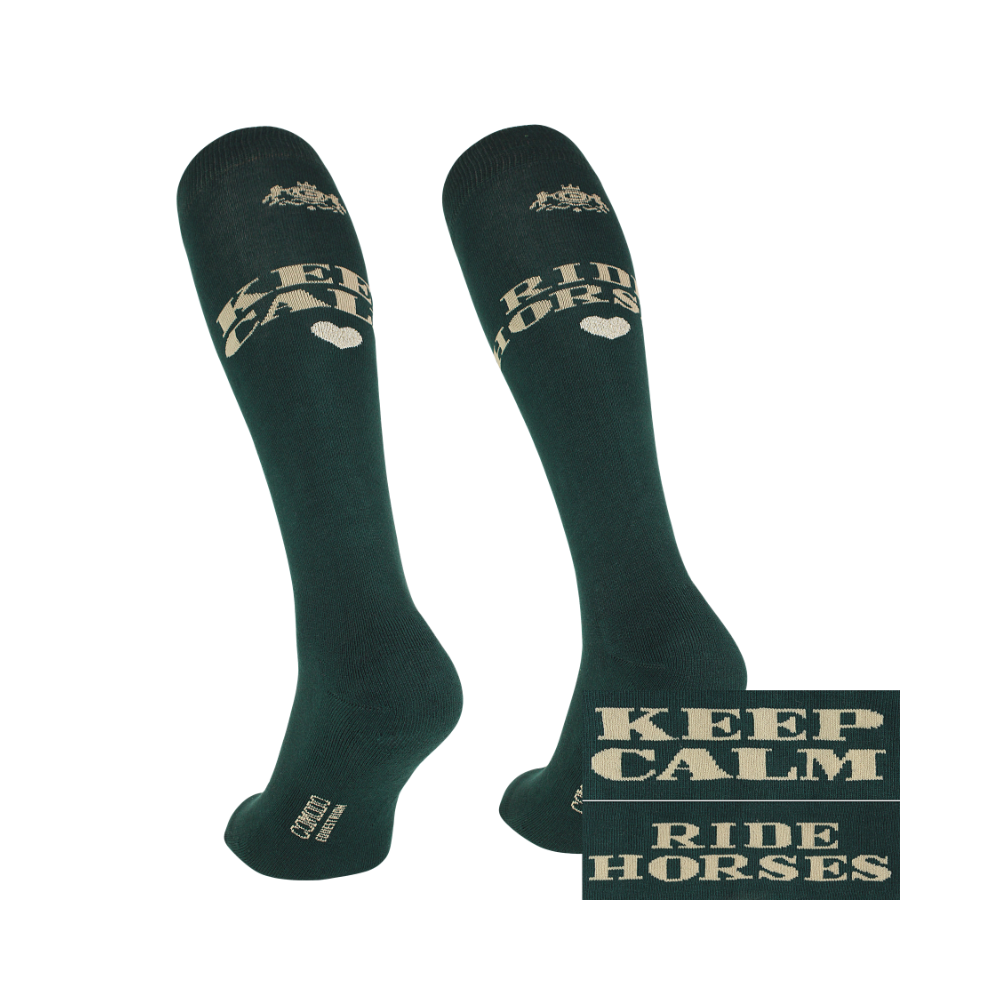 Podkolanówki jeździeckie "Hay There!" Keep calm" Zielony Comodo Podkolanówki jeździeckie "Hay There!" Keep calm" Zielony Comodo