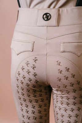 Ocieplane legginsy jeździeckie "Marta Winter" Szampańskie TrueRider