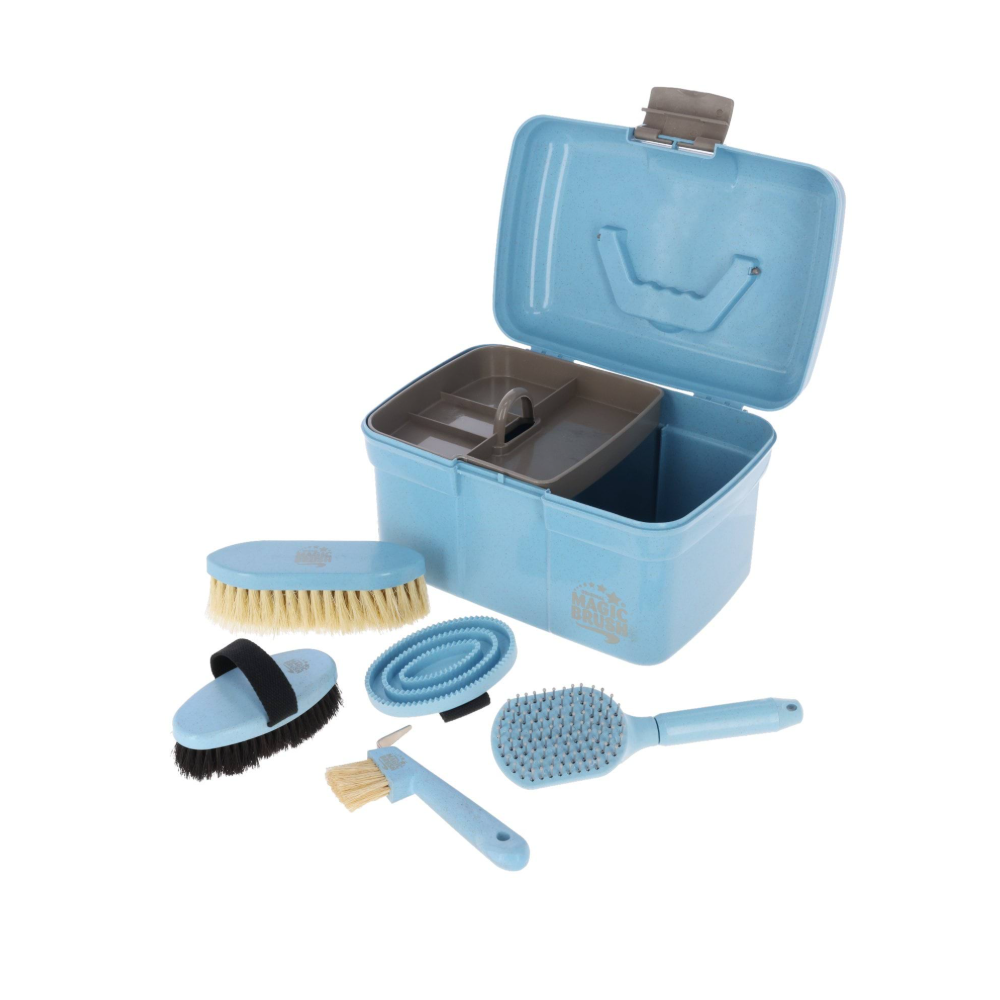 Skrzynka z Akcesoriami Do Pielęgnacji Koni Waterlily Błękitna Magicbrush